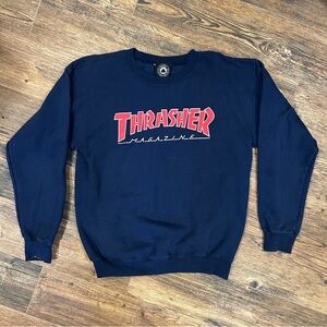 Thrasher Magazine Crewneck Sweatshirt – Navy, Size Small